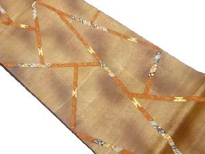 引箔切り嵌め風唐草に鳥模様織出し袋帯